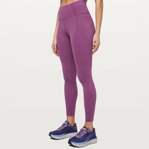 Lululemon fast and free 25” legging in vintage plum